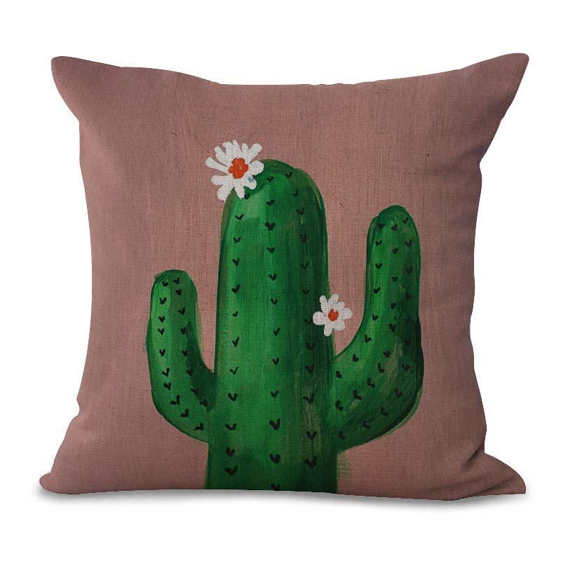 Honana 45x45cm Cactus Bedding 5 Optional Patterns Cotton Linen Sofa Pillow Case Cushion Cover - One