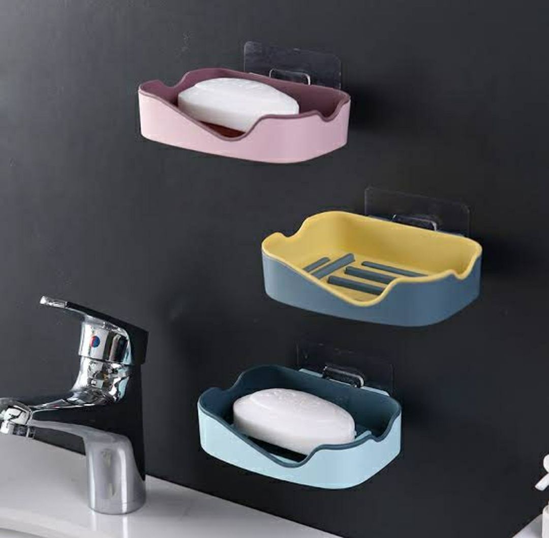 Bathroom Soap Box Wall-mounted Holder Toilet Soap Rack. Seamless Paste 1pcs
