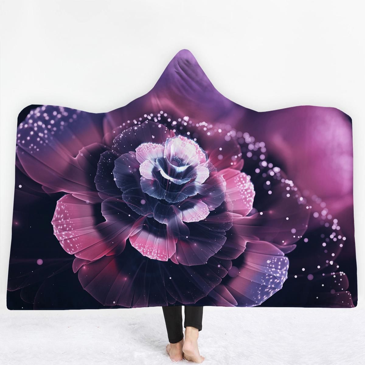 3D Hooded Blanket Sherpa Fleece Adult Kids Wearable Plush Throw Blanket On Bed Sofa Thick Warm 141*200cm