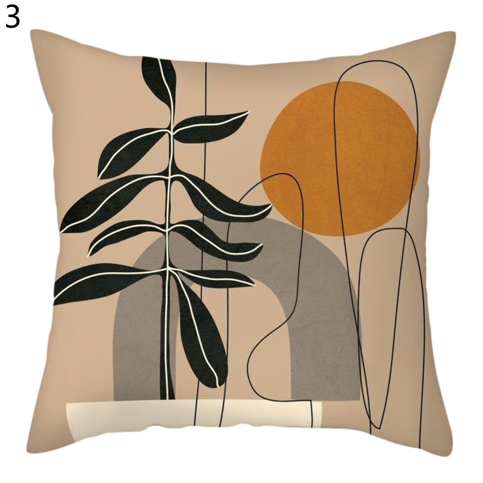 Cushion Case Wrinkle Resistant Wide Application Polyester Decorative Leaves Printed Pillow Cover Home Supplies