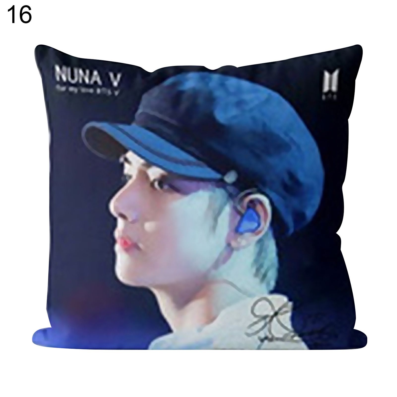 Pillow Cover Bangtan Boys Print Washable Flax Square Decorative Pillowcase Home Decor