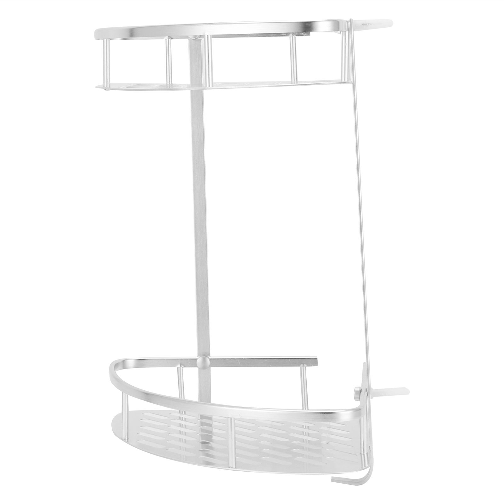 2 Layer Corner Shower Shelf Wall Mounted Aluminum Rack For Bathroom Kitchen D BY