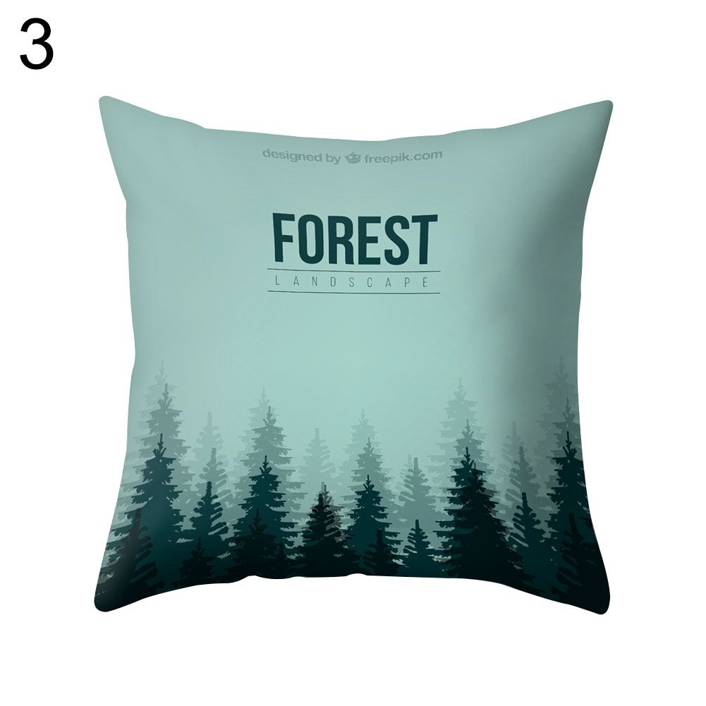 Forest Leaf Print Pillow Case Waist Throw Cushion CoverCar Office Home Decor