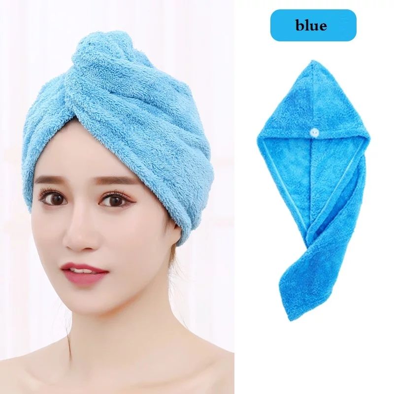 Microfiber Quick Towel Magic Hair Towel Wrap for Women Blue