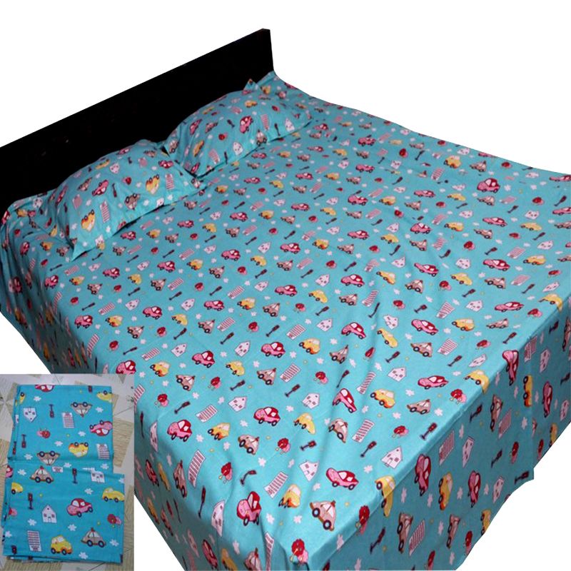 Digital Home Tex Cotton Fabric Multicolor King Size Bedsheet With Two Matching Pillow Covers By Sotota Fashion