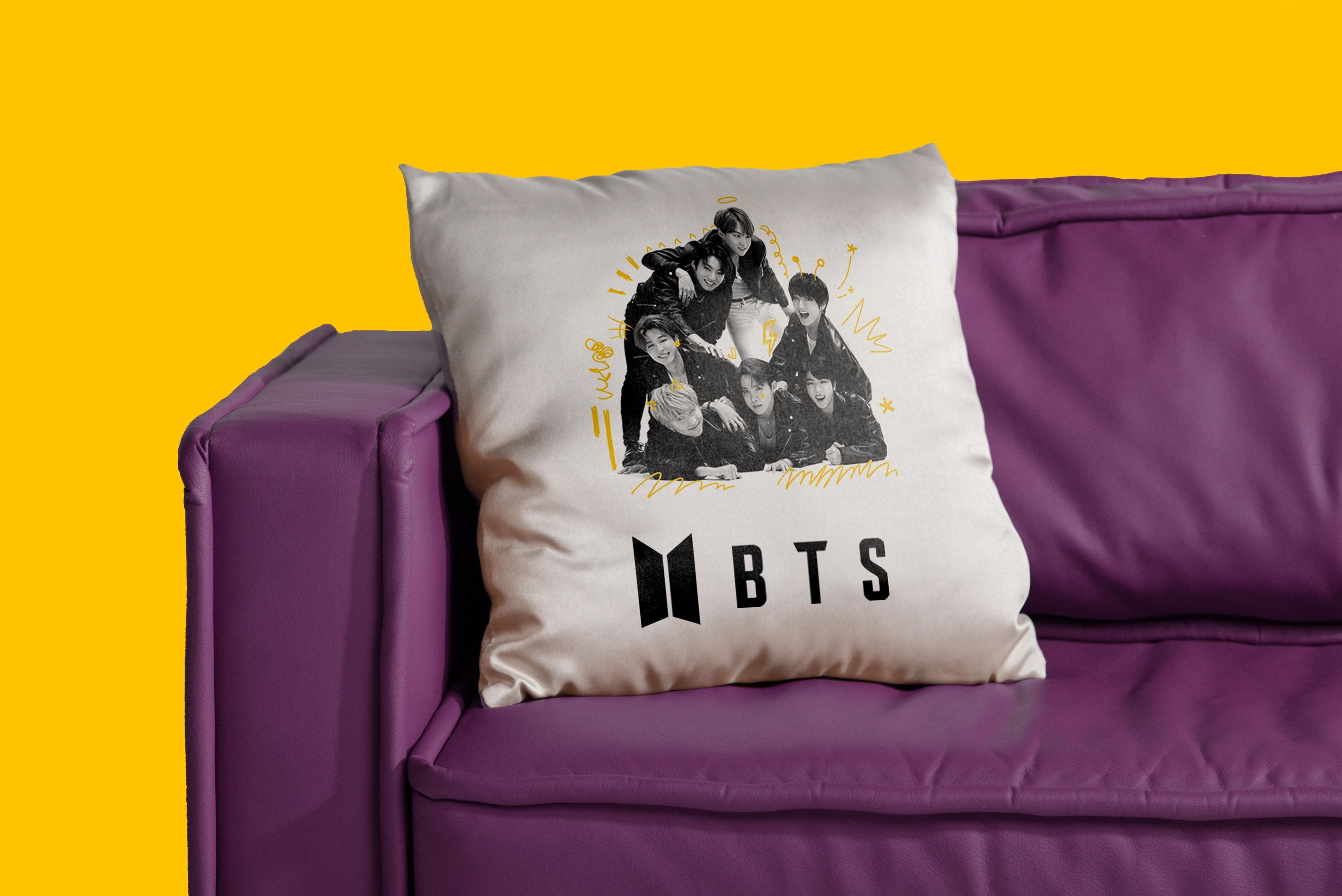 BTS BANGTANBOYS BTS BUTTER WHITE POLYESTER PILLOW COVER 16x16 SOFA PILLOW CAR PILLOW (PC03)