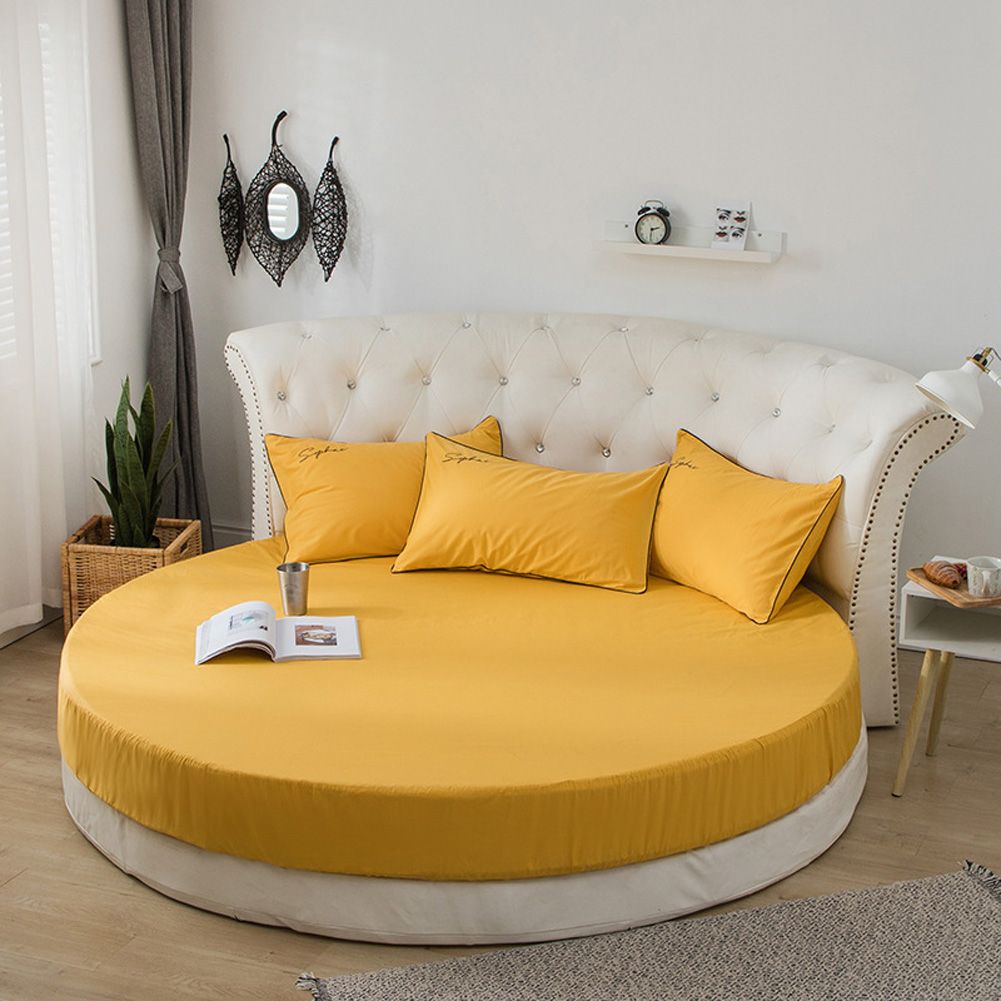Yfashion Round Bed Mattress Cover Cotton Protector for Bedding 220cm Diameter