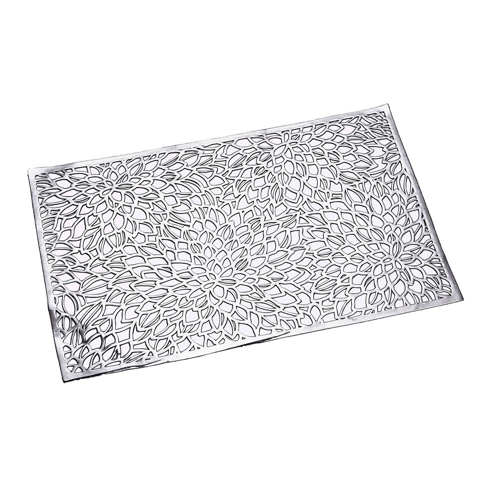 Rectangular Hollow PVC Dining Table Heat Insulation Mat Tableware Placemat Decor
