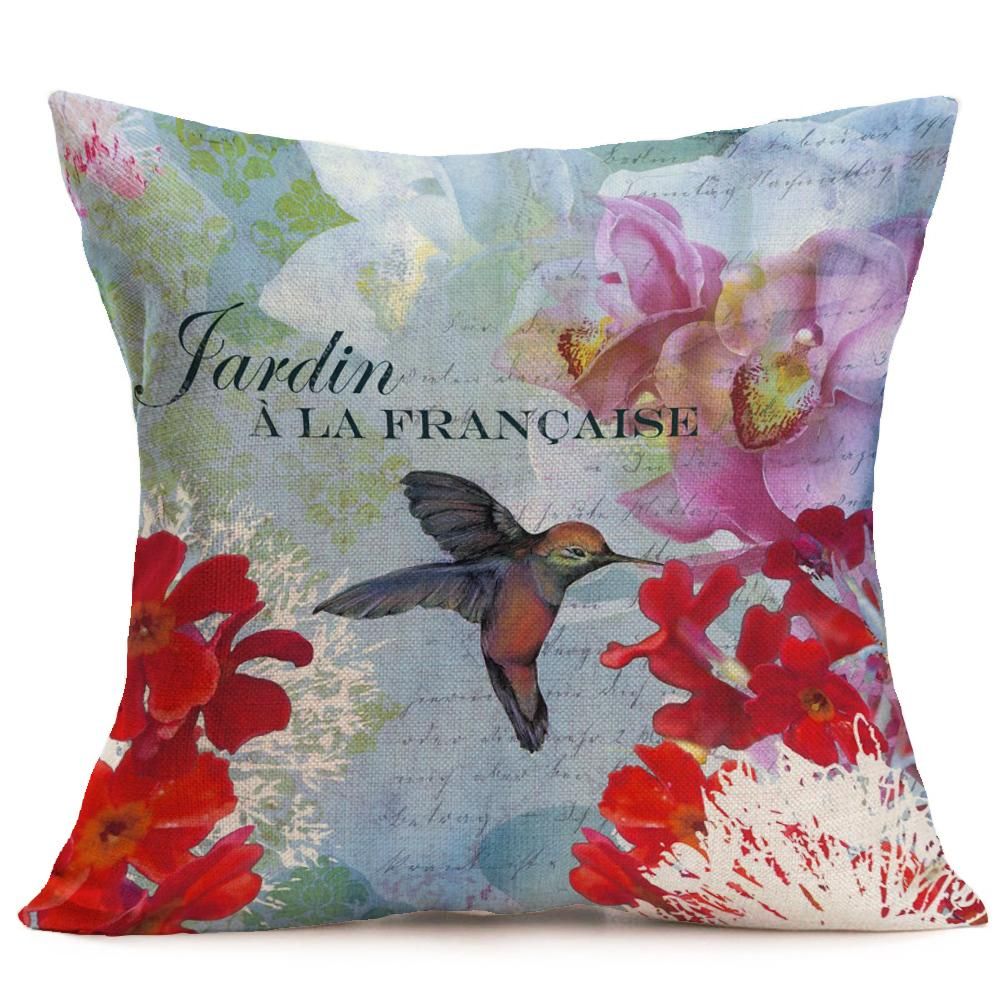Throw Pillow Cojines Vintage Cushion Cover Illustration Printing Linen Cotton Case Home Decorative Pillow Cover Hot Sell 45*45cm - 15 ｛43*43cm｝