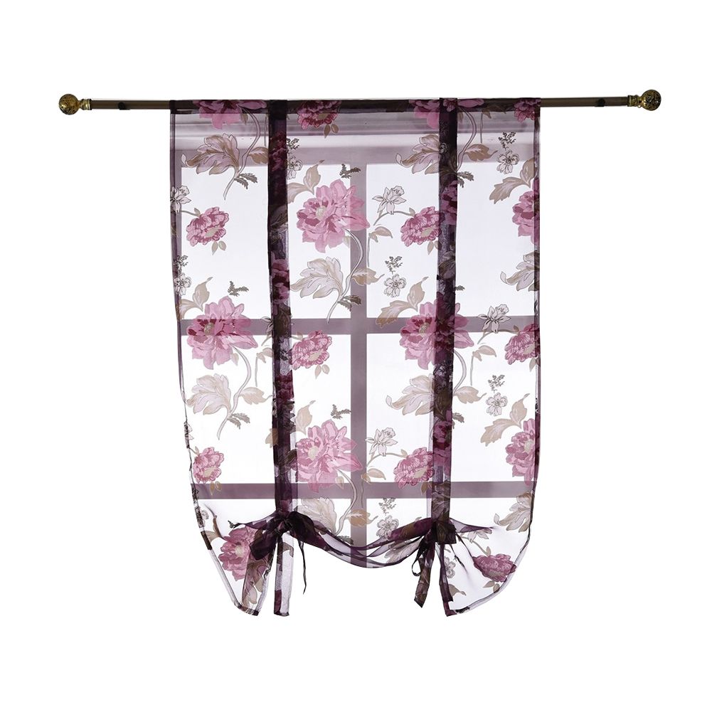 Flower Roman Curtains Kitchen Valance Tulle Sheer Panel Bedroom Window Drape