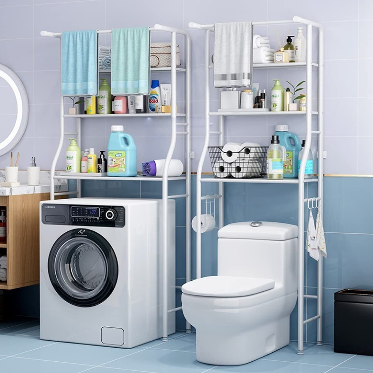 In-House Storage  Rack 3-Layer Use Shower Toilet Bathroom & Washing Machine Storage Rack