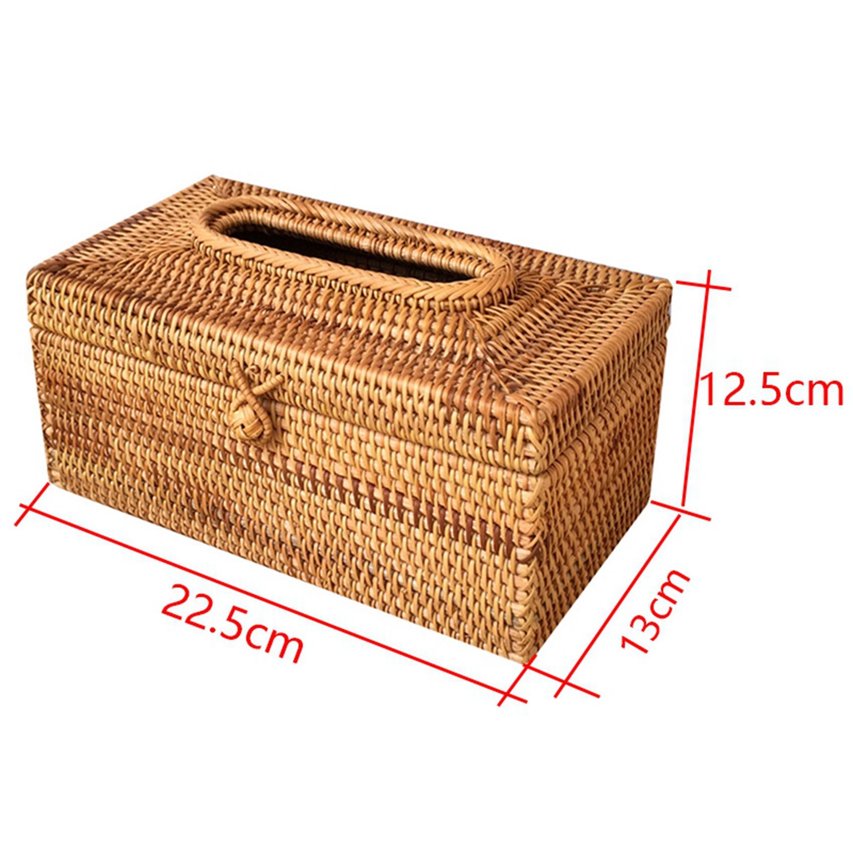 2X Paper Rack Rattan Tissue Box Elegant Home Decoration Handmade Desktop Tissue Container Napkin Storage Case