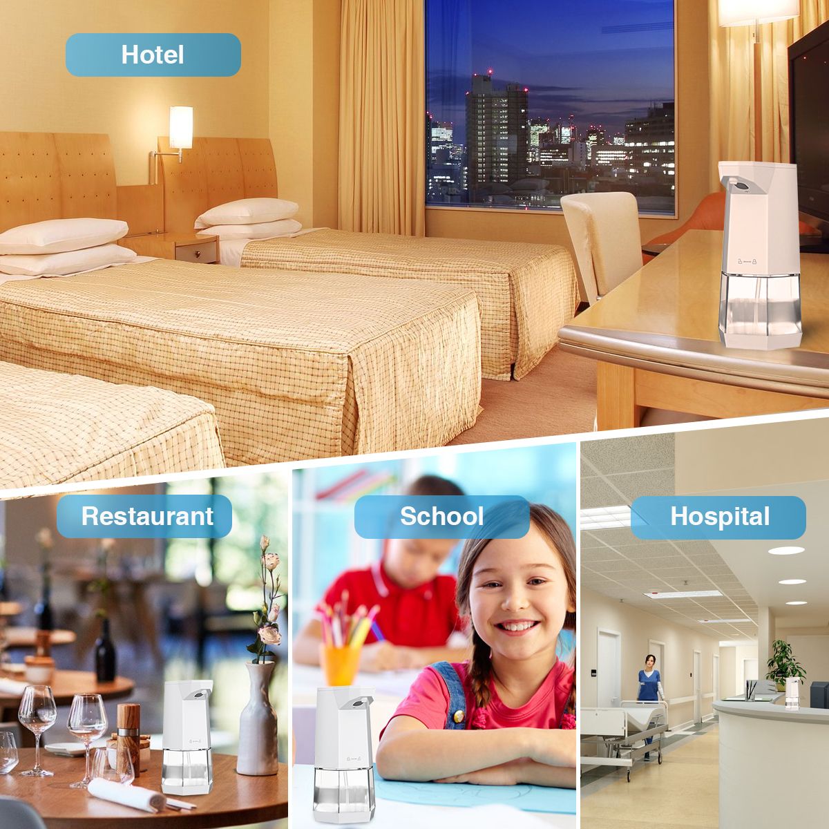 Jeteven Automatic Dispenser Touchless Hand Disinfection Machine Disinfection Sprayer Dispensers for Public & Home (360ML)