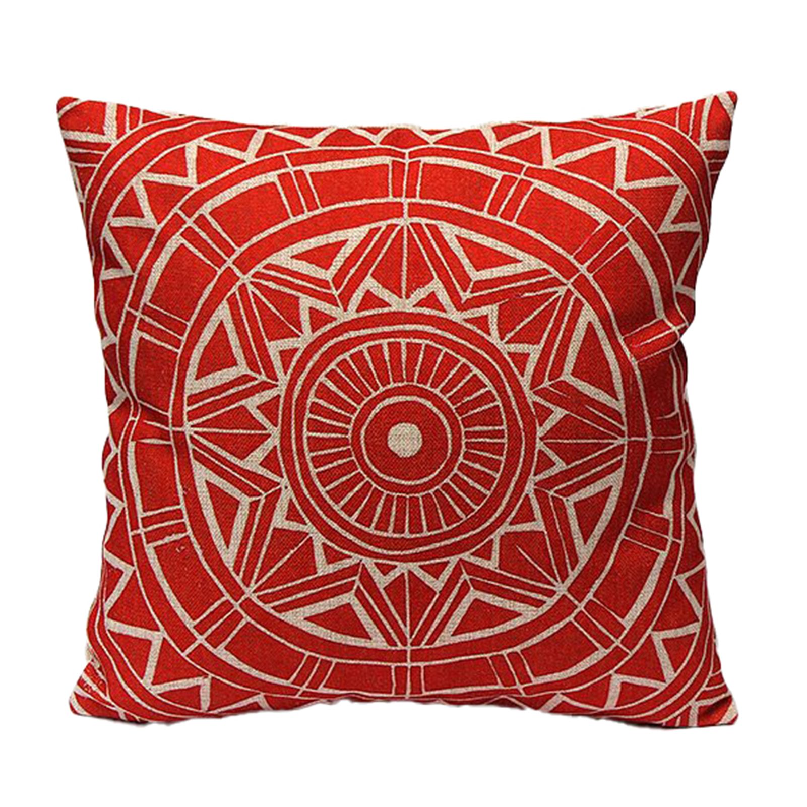 Pillow Cover Geometric Pattern Wear Resistant Flax Cushion Linen Pillowcase Decoration for Home