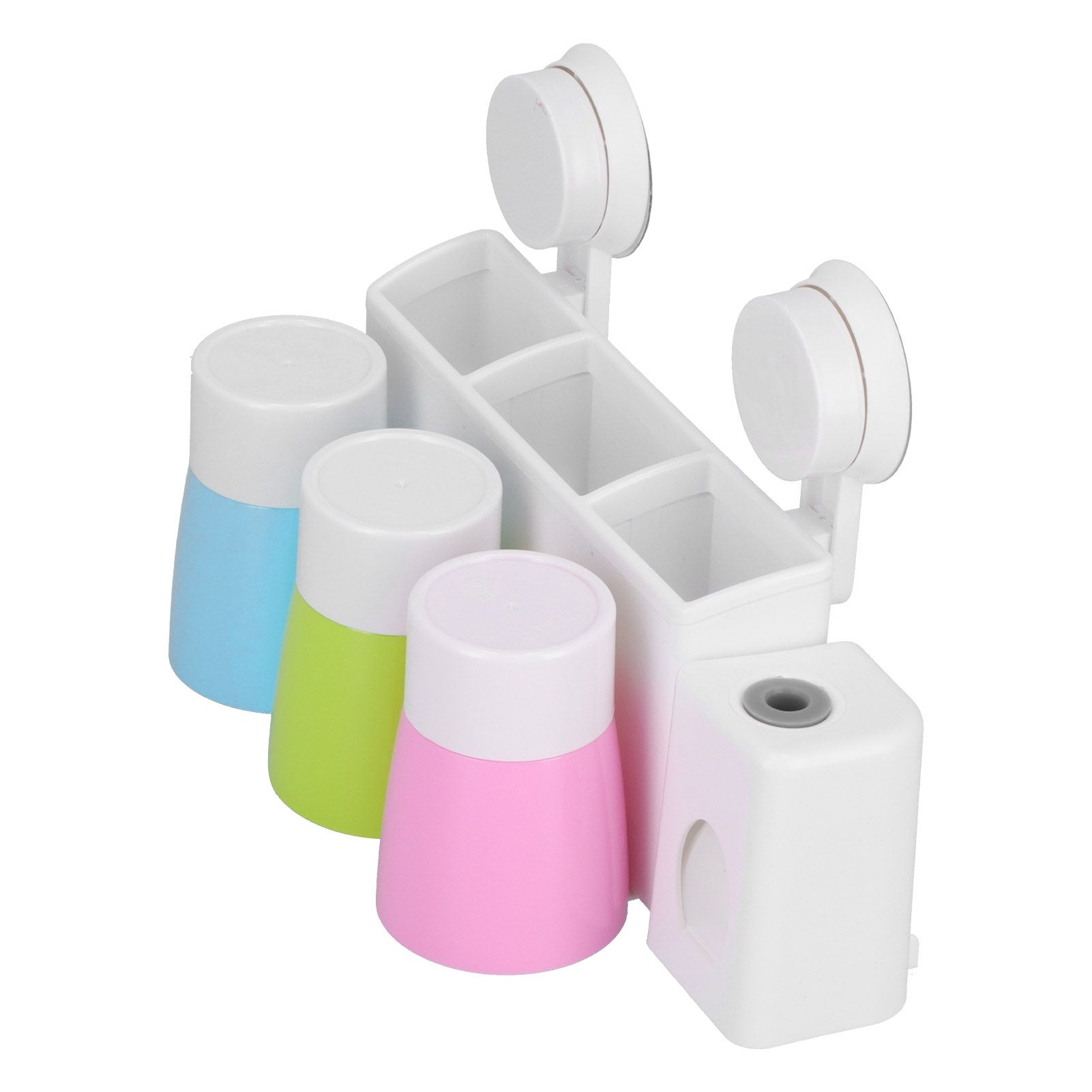 Toothbrush Holder Set Wall Mounted Family Organizer W/ Suction Cup MF