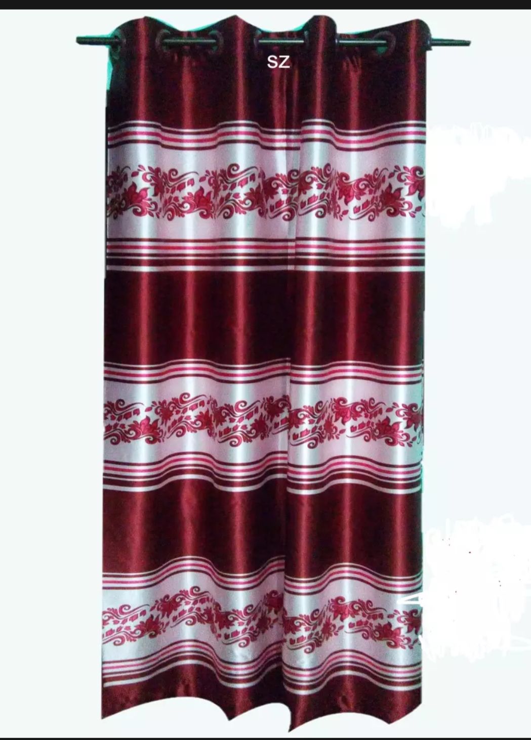 Syenthatic curtain red clour