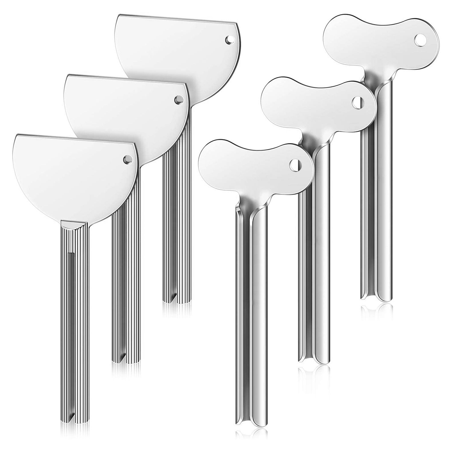 6 Pieces of Metal Toothpaste Squeezer Toothpaste Squeezer Key Roller Tube Paste Paint Squeezer Household Toilet Tools