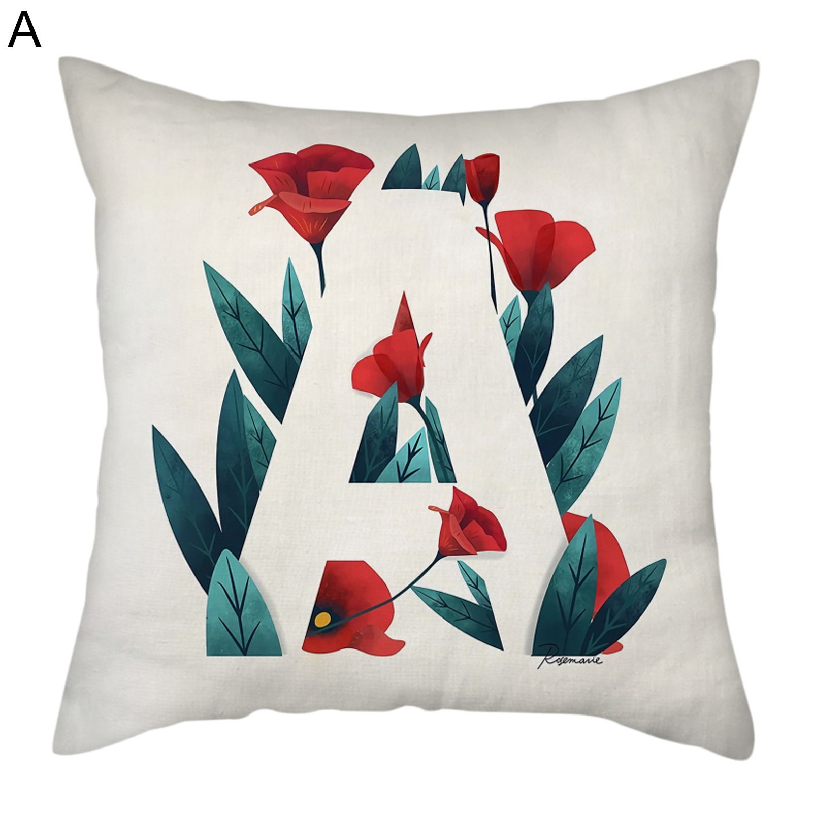 Comfortable Touch Pillow Case Anti-pilling Polyester Alphabet Decorative Pillow Case for Sofa