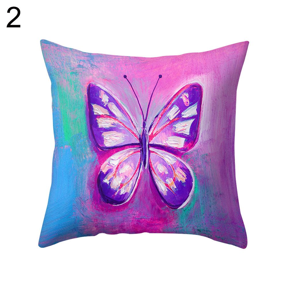 Multicolor Butterfly Throw Pillow Protector Case Cushion Cover Bedding Articles