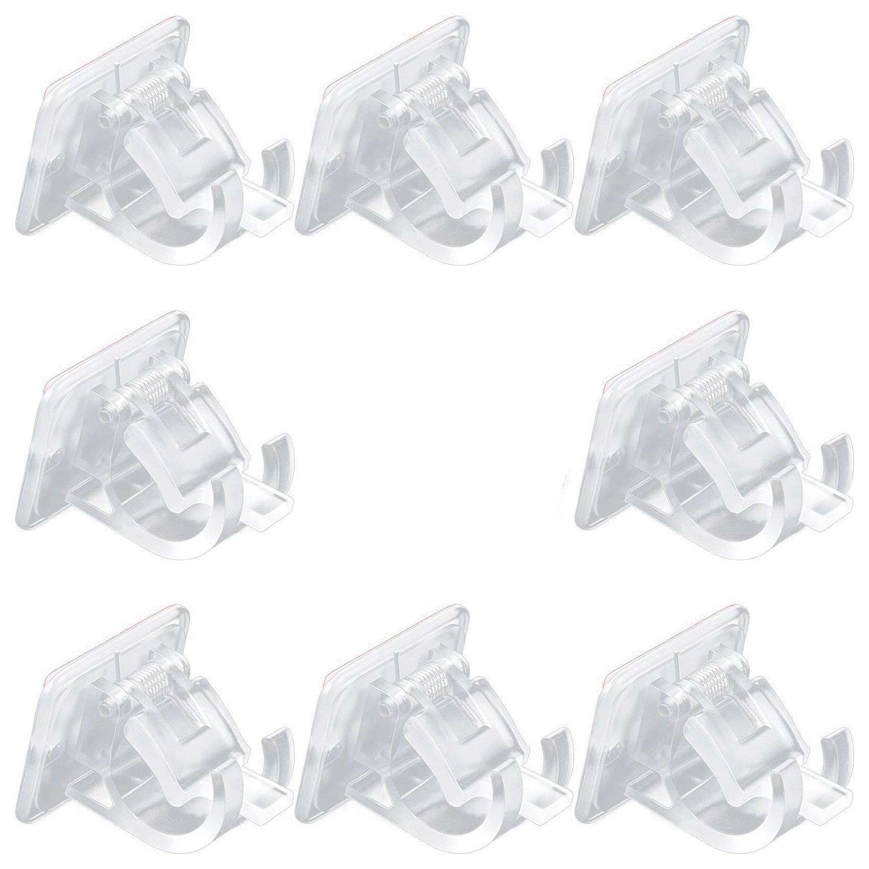 Self-Adhesive Curtain Rod Bracket Drapery Hook Holders Fixing Rod Holder Curtain Pole Wall Brackets Towel Rod(8 Pieces)