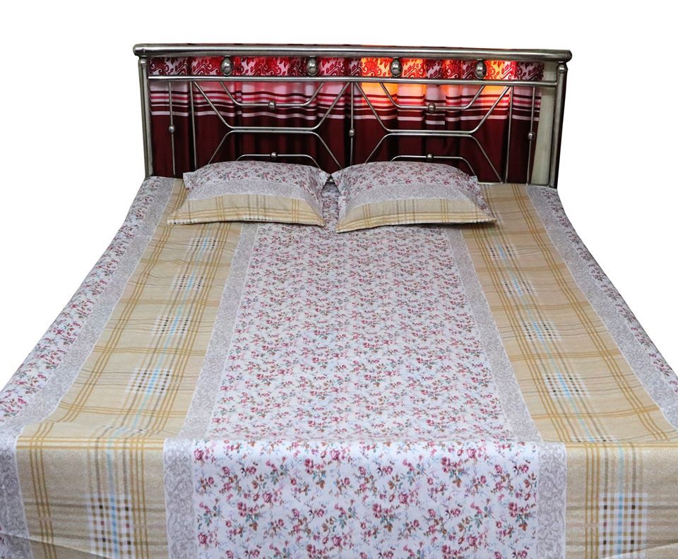Digital Home Tex Cotton  King Size Bedsheet With Two  Pillow Covers By Sohamoni