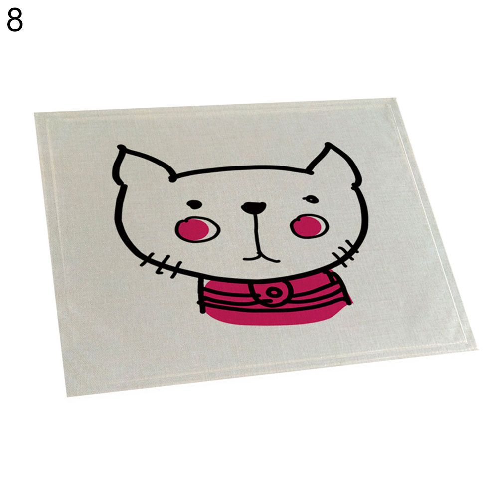 42x32cm Creative Cartoon Cat Print Heat Insulation Placemat Coaster Desk Decor