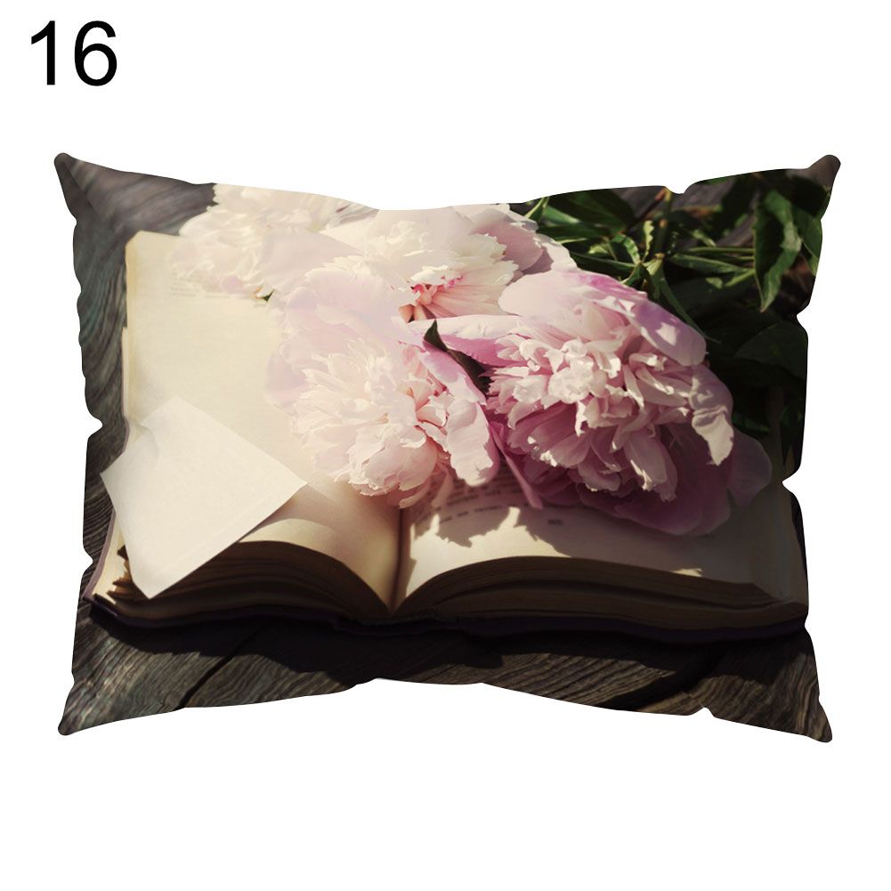 Vintage Flower Printed Throw Pillow Protector Case Cushion Cover Bedding Article