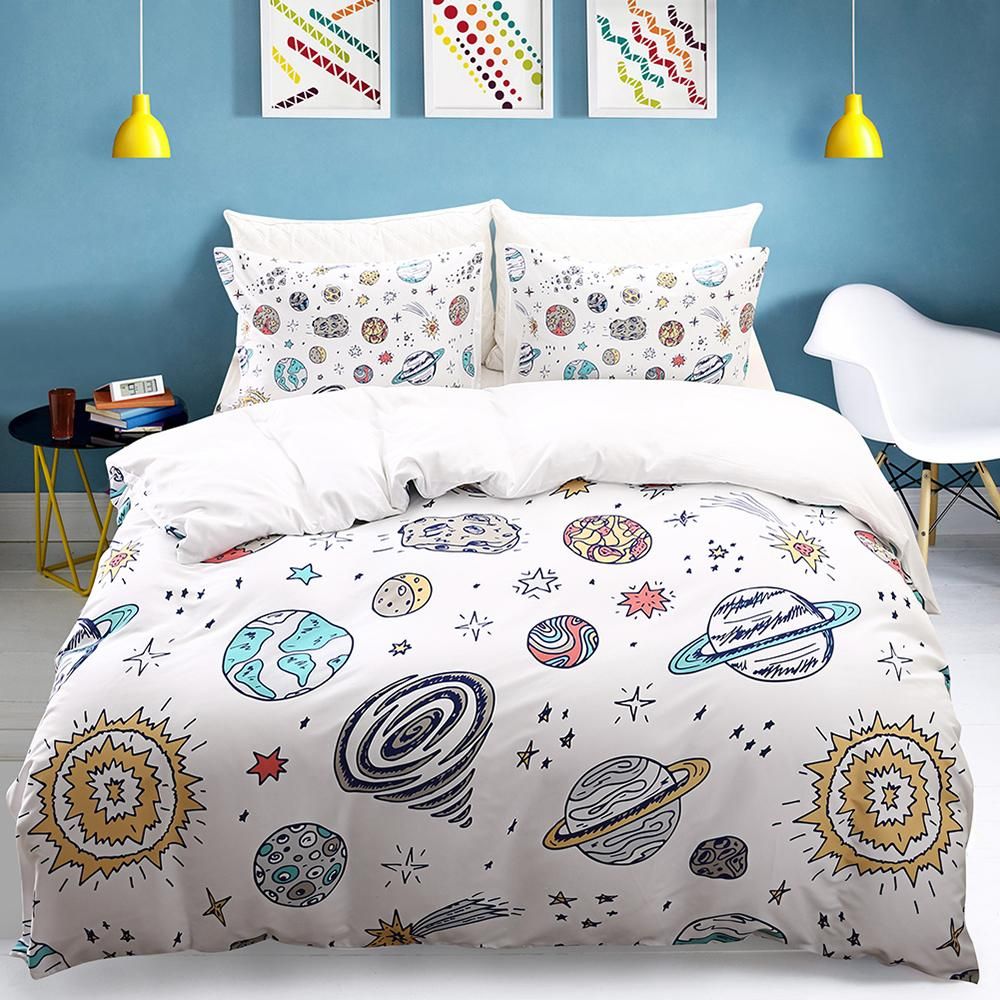 Pattern Printed Duvet Cover Set Home Soft Bedding Set