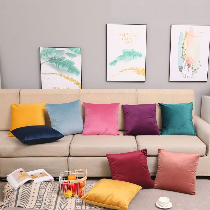 45x45cm Velvet Throw Pillow Covers Decorative Soft Square Cushion Cover for Sofa/Chair/Car