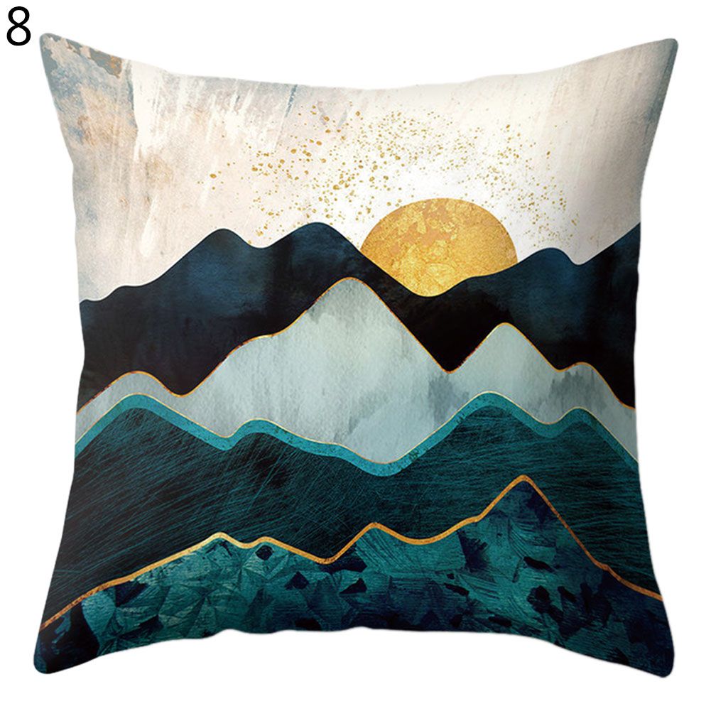 Mountain Peaks Sun Bird Pillow Case Cushion Cover Sofa Bed Car Cafe Office Decor