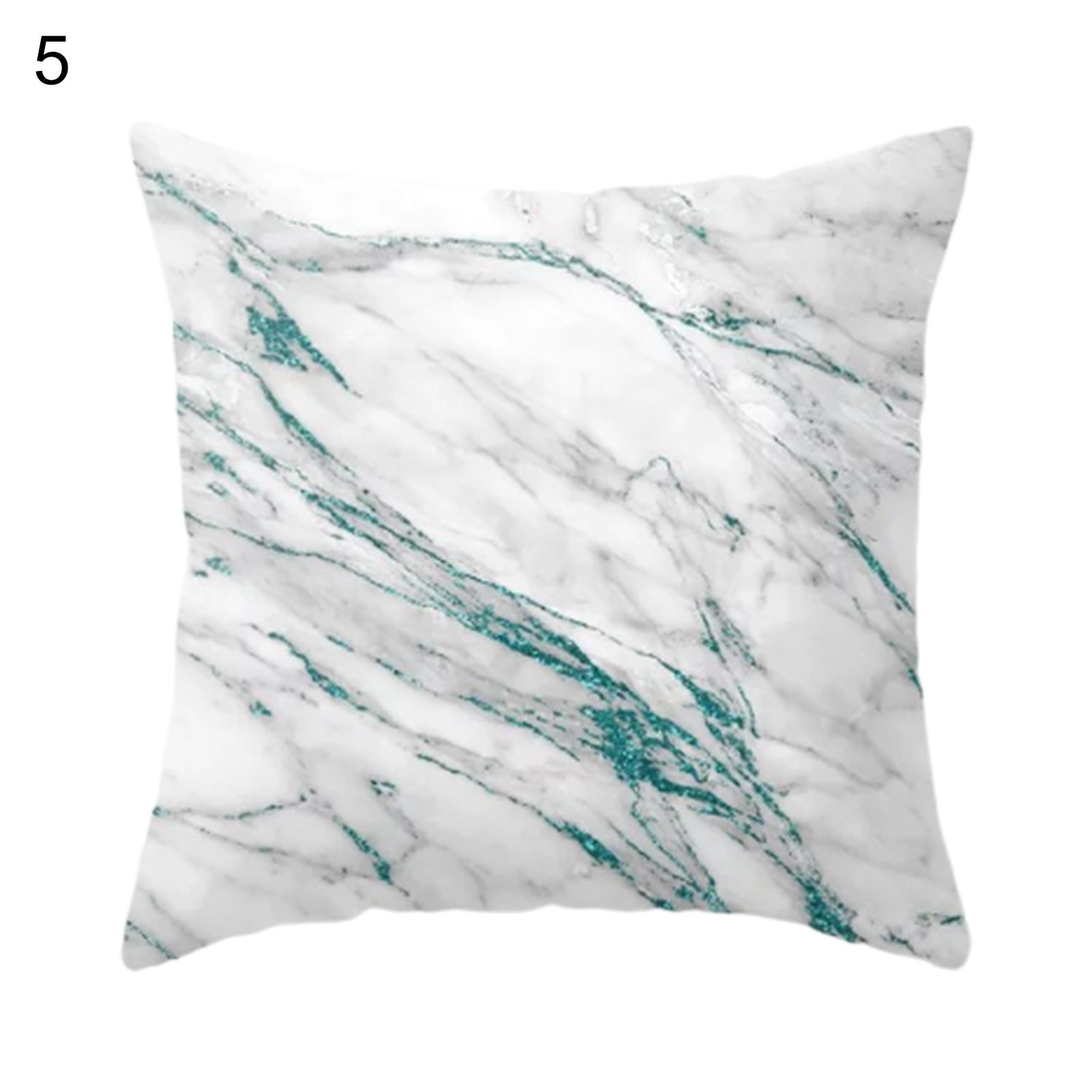 Pillow Cover One Side Printed Geometric Pattern Polyester Peach Skin Square Sofa Throw Pillow Case for Living Room