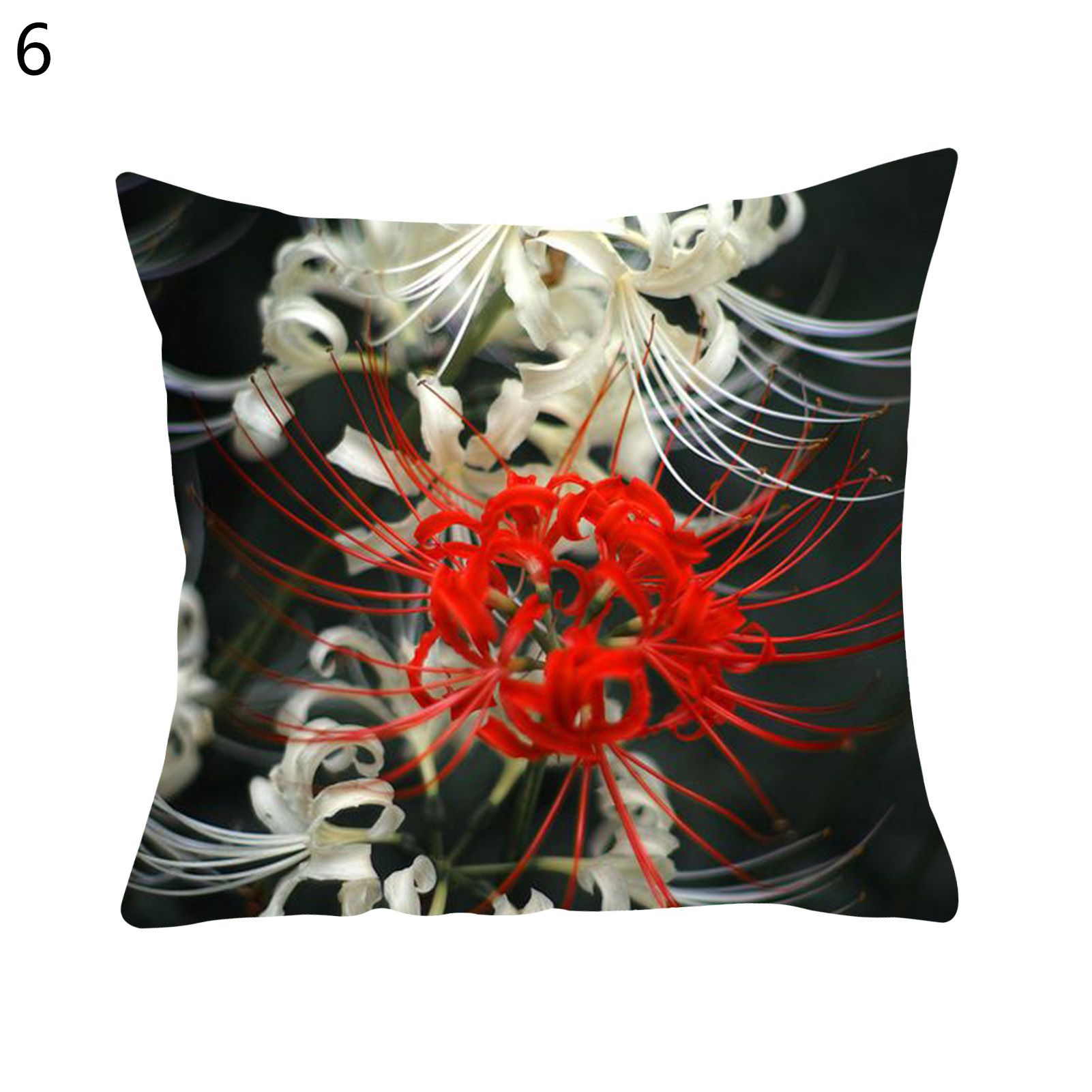 Cushion Case Wrinkle Resistant Dust-proof Polyester Elegant Floral Printed Sofa Pillow Cover Home Supplies
