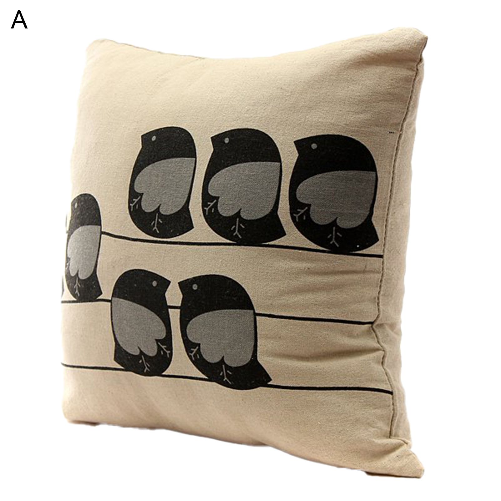 Washable Pillow Cover Delicate Workmanship Flax Decorative Zipper Printed Pillow Slip for Daily