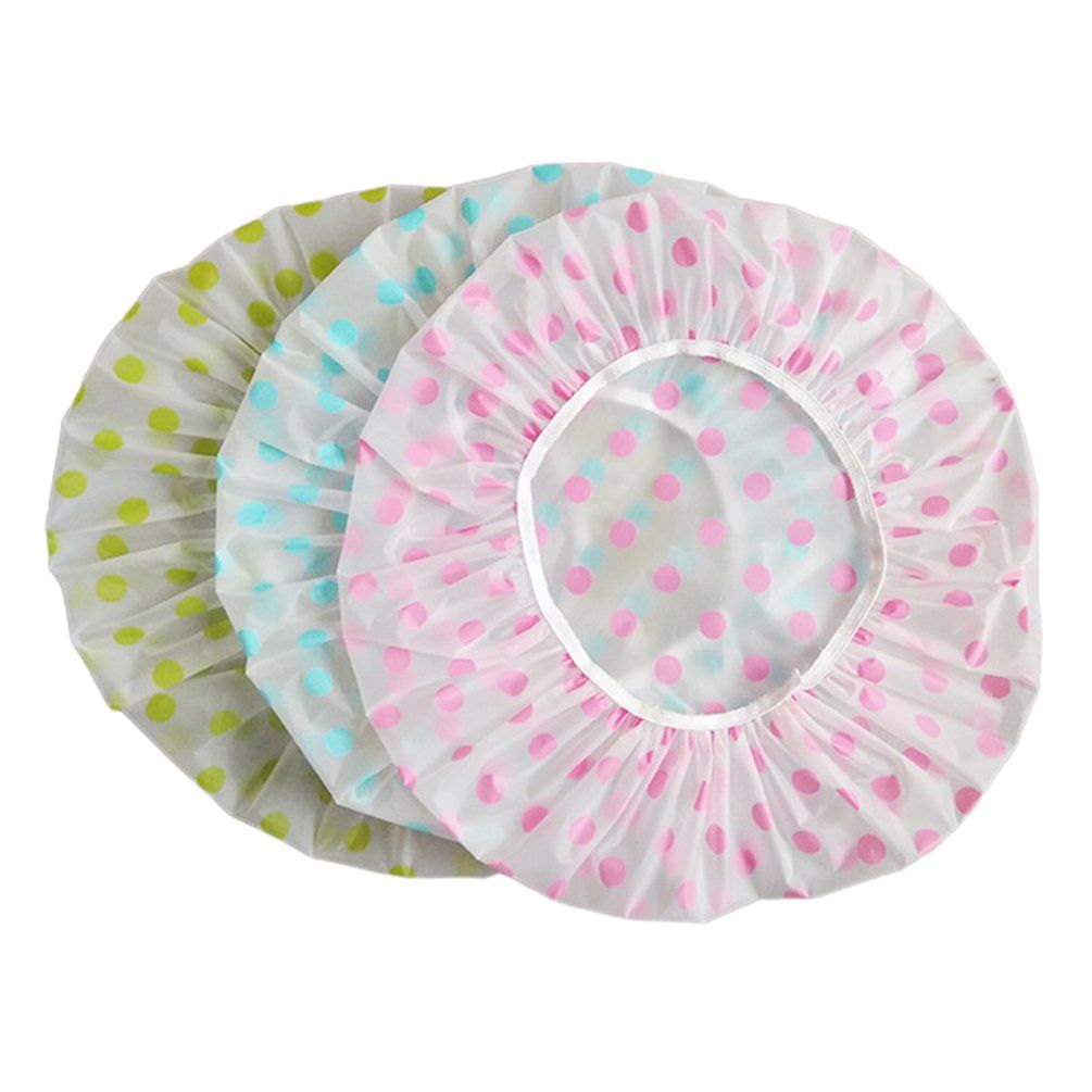 3pcs Color Thickened Disposable Shower Caps Waterproof Spa Shower Cap multicolor