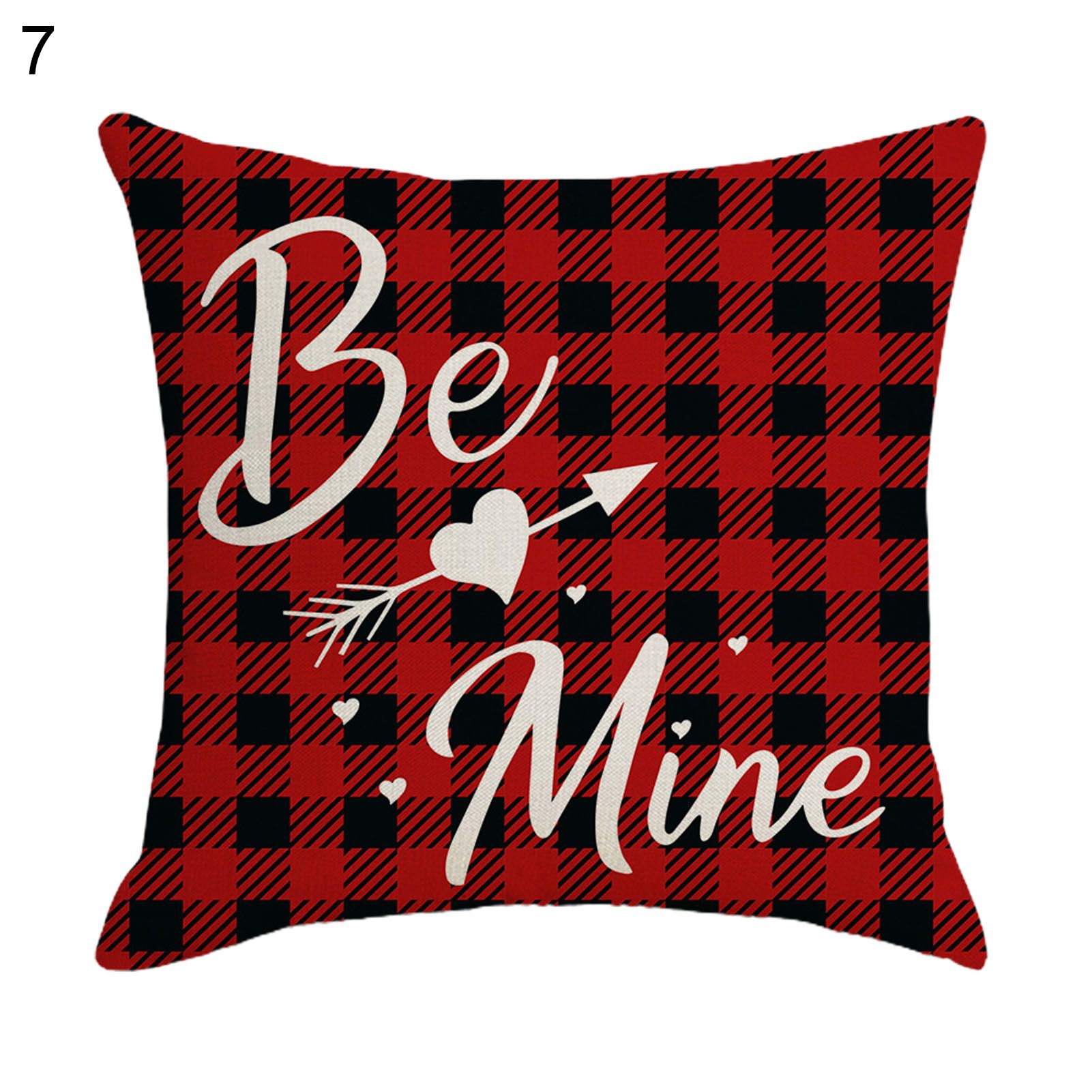 Valentines Day Pillow Cover Convenient Widely Use Flax Decorative Cushion Case for Daily Use