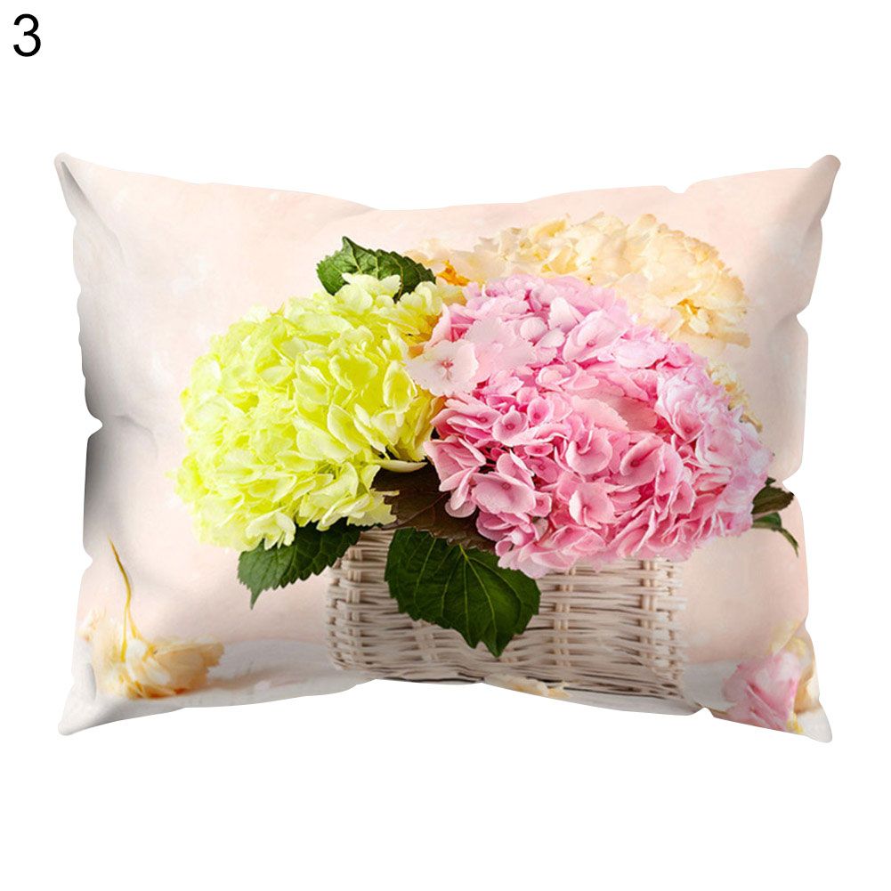 Sunflower Rose Flower Pillow Case Cushion Cover Living Room Couch Car Sofa Decor