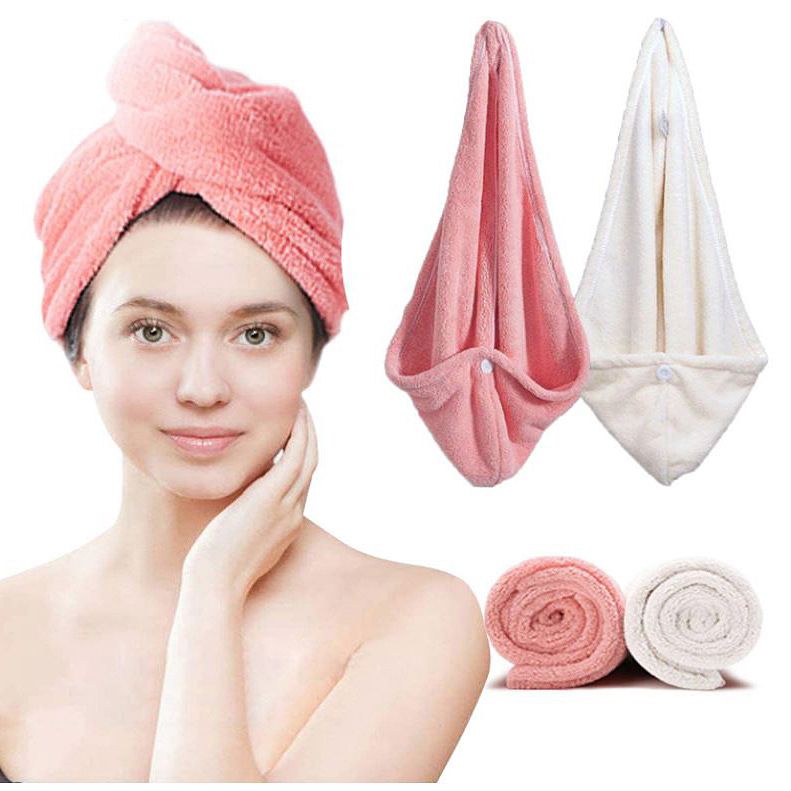 Girl's Hair Drying Hat Quick-dry Hair Towel Cap Hat Bath Hat Microfiber Solid Towel Cap Super Absorption Turban Hair Dry Cap