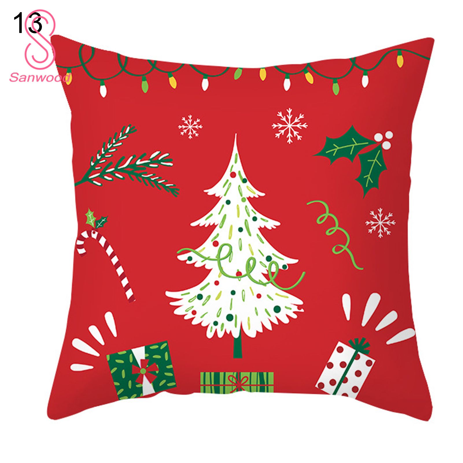 Pillow Cover Super Soft Skin-Friendly Polyester Peach Skin Cartoon Pattern Cushion Cover Decor for Dorm