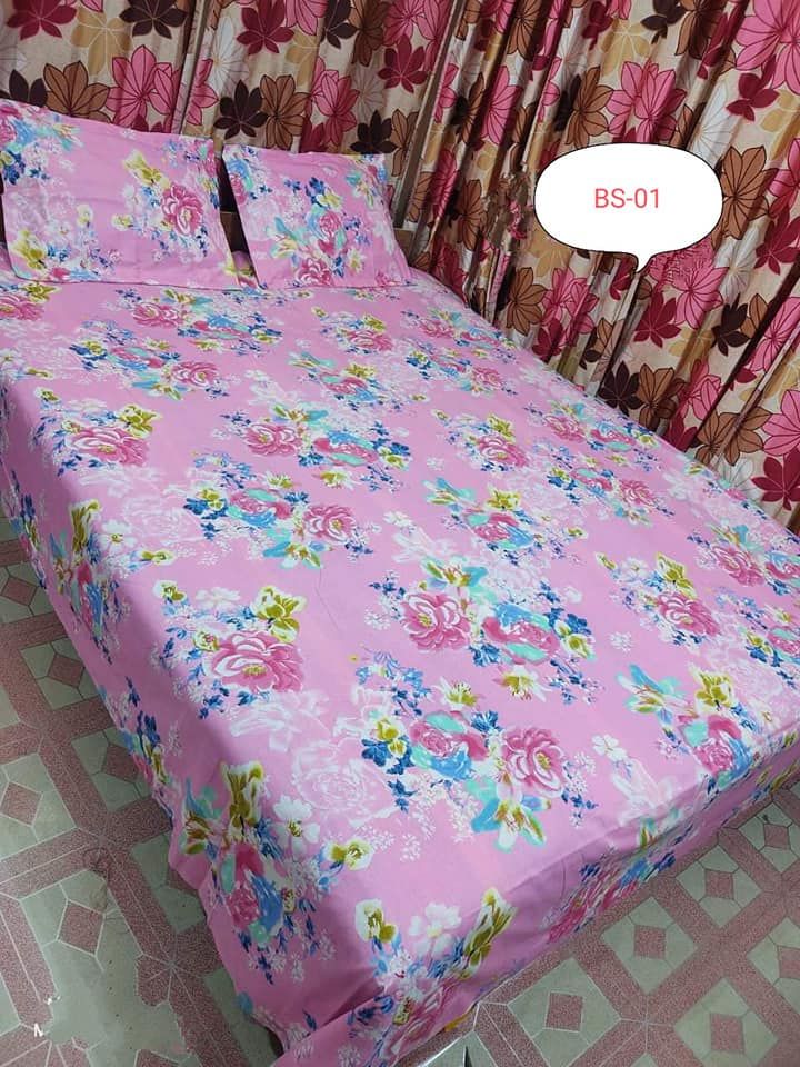 Exclusive Collection Cotton Double Size Bedsheet with Matching Two Pillow Covers