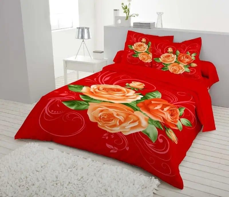 Cotton Fabric Multicolor Print 7.5 by 8.5 Feet Double King Size Bedsheet Set with Two Pillow Covers by New Sadashi Ponno