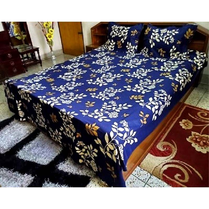 Digital Home Tex 7.5 By 8.5 Feet Multicolor King Size Bedsheet With Two Pillow Covers By Growly