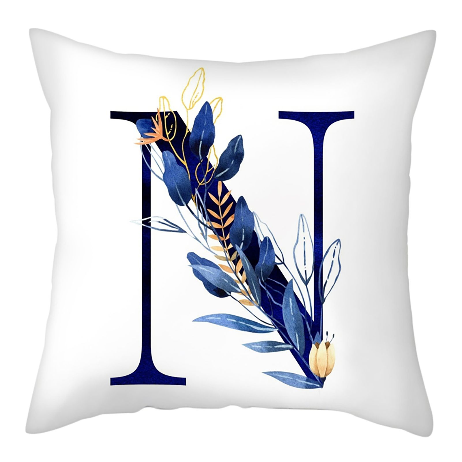 Throw Pillowcase Wrinkle Free Decorative Polyester Letter Pattern Comfortable Sofa Cushion Cover for Home