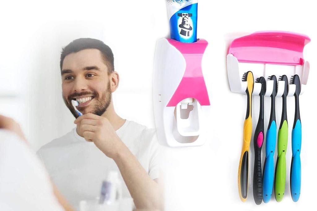 Toothpaste Dispenser with Toothbrush Holder, Automatic Toothpaste Dispenser with Toothbrush Holder. Toothbrush Holder Automatic Toothpaste Dispenser . CD:P30.