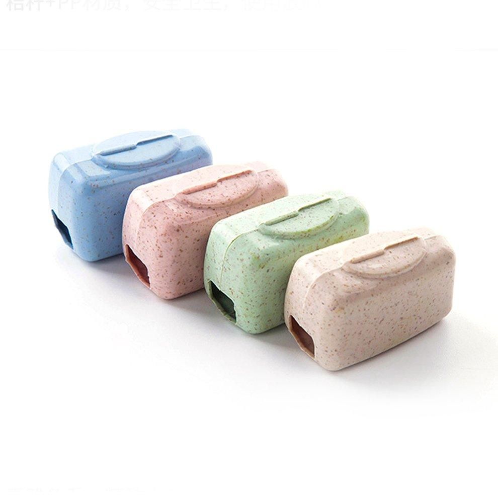 EF 4pcs Toothbrush Heads Cover Wheat Straw Protective Cap For Outdoor Travel
