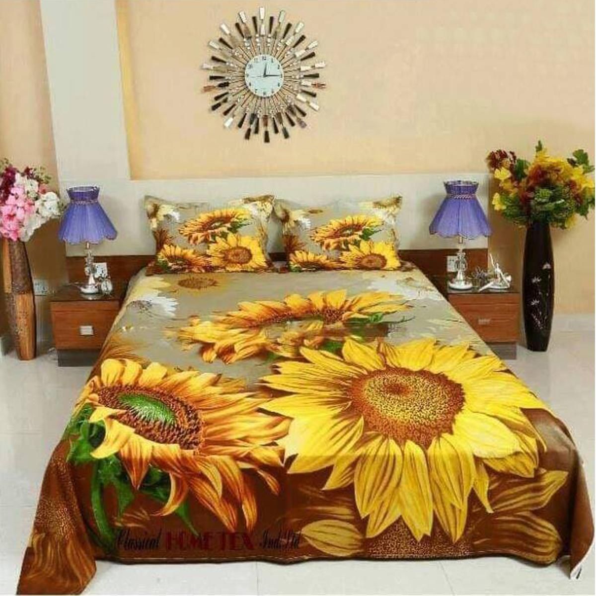 King Size Bedsheet Set with Two Pillow Covers
