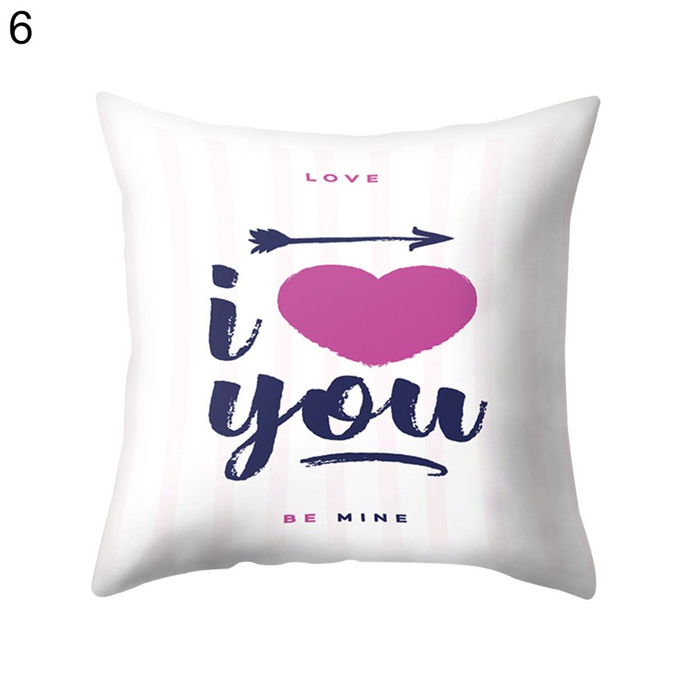 Romantic Love Heart Kiss Pillow Case Cushion Cover Home Office Chair Sofa Decor