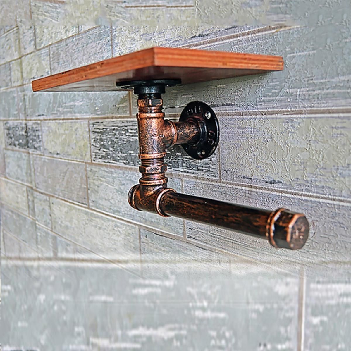 【GenuineItem】Retro Bathroom Toilet Paper Holder Roller   Holder Wall Shelf Storage Cover