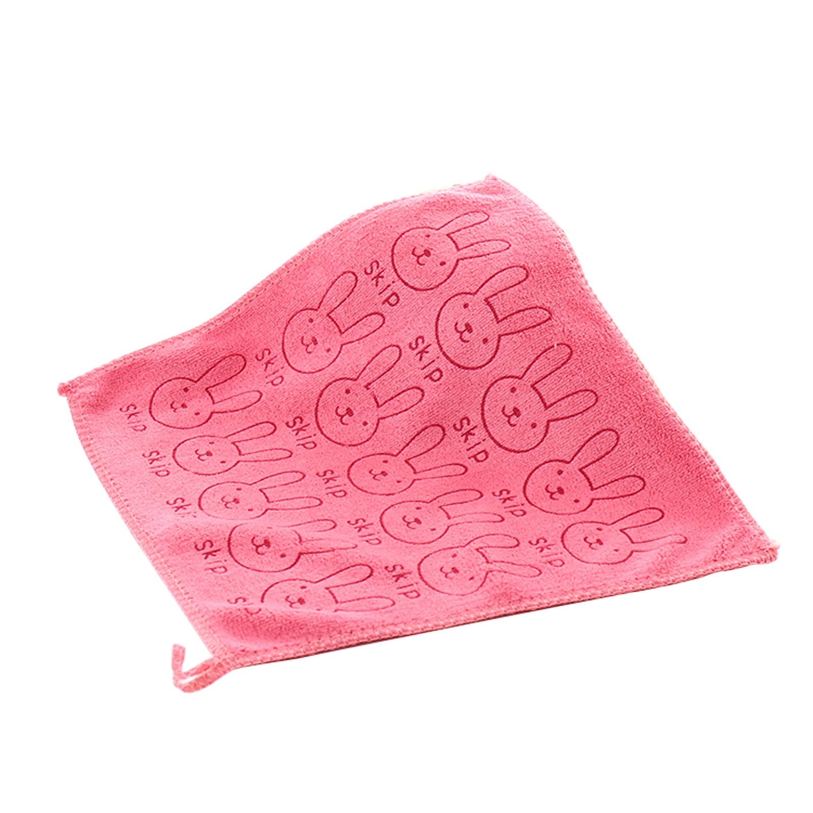 Towel Square/Rectangle Cartoon Rabbit Print Microfiber Soft Bath Feeding Washcloth for Newborn Baby