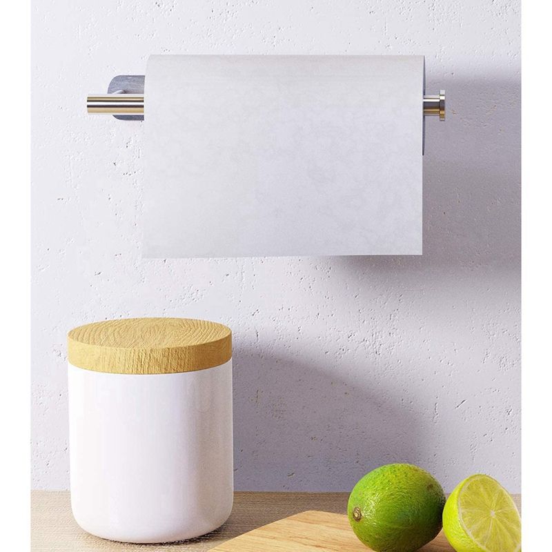 2X Paper Towel Holder- Self Adhesive or Drilling und er Cabinet Sticky Paper Towel Holder Wall Mount
