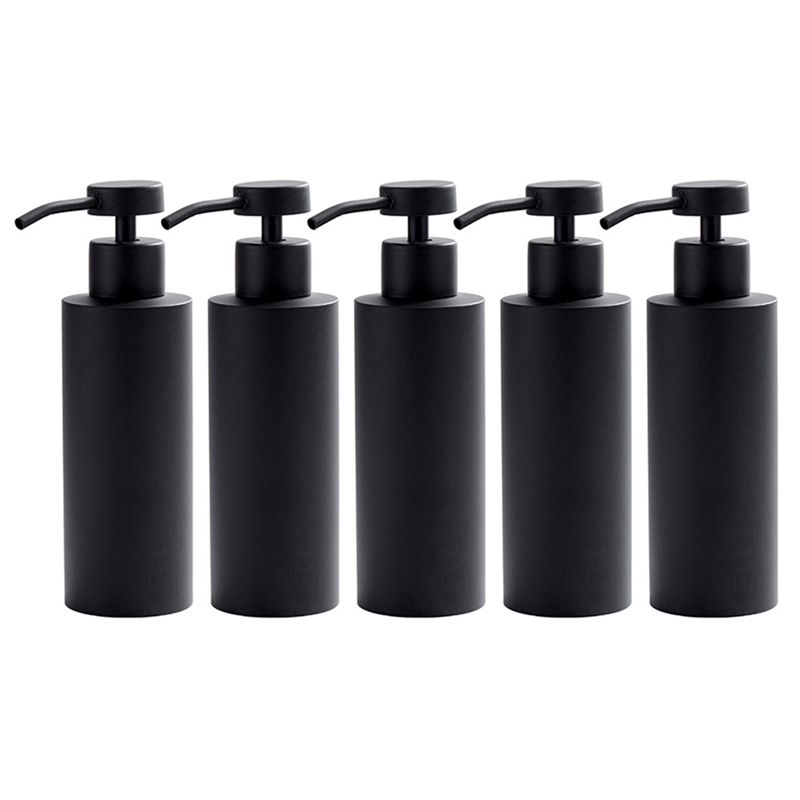 5X Hand Soap Dispenser-Stainless Steel Dish Bath Countertop Lotion Dispensers,Black Liquid Wash Brushed Metal